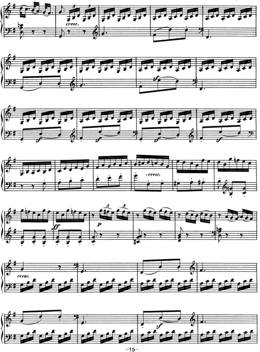 贝多芬钢琴奏鸣曲10 G大调 Op.14 No.2 G major钢琴曲谱（图15）