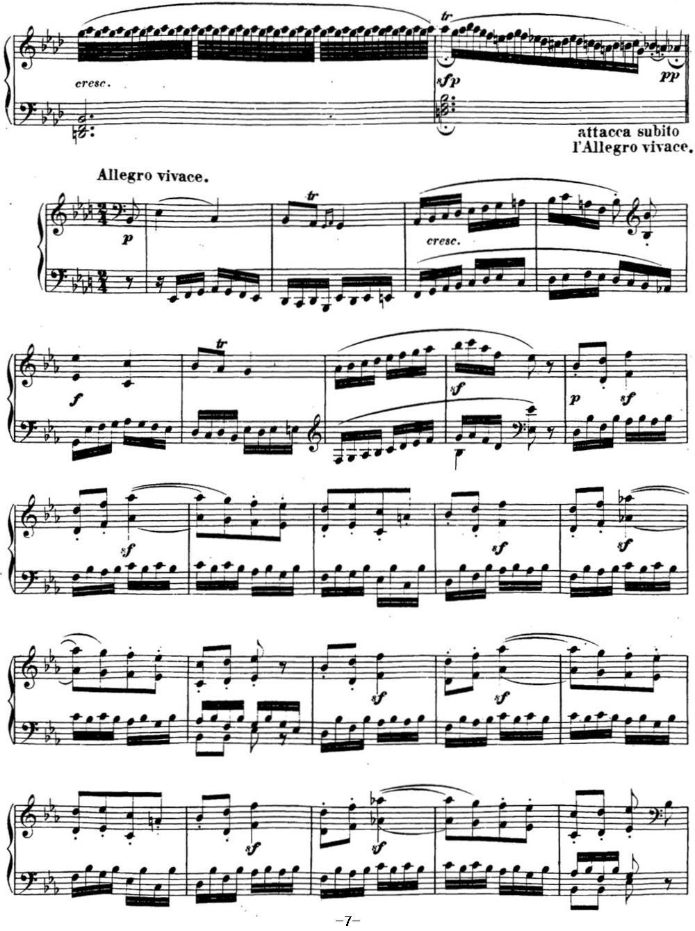 贝多芬钢琴奏鸣曲13 幻想奏鸣曲 降E大调 Op.27 No.1 E-flat major钢琴曲谱（图7）