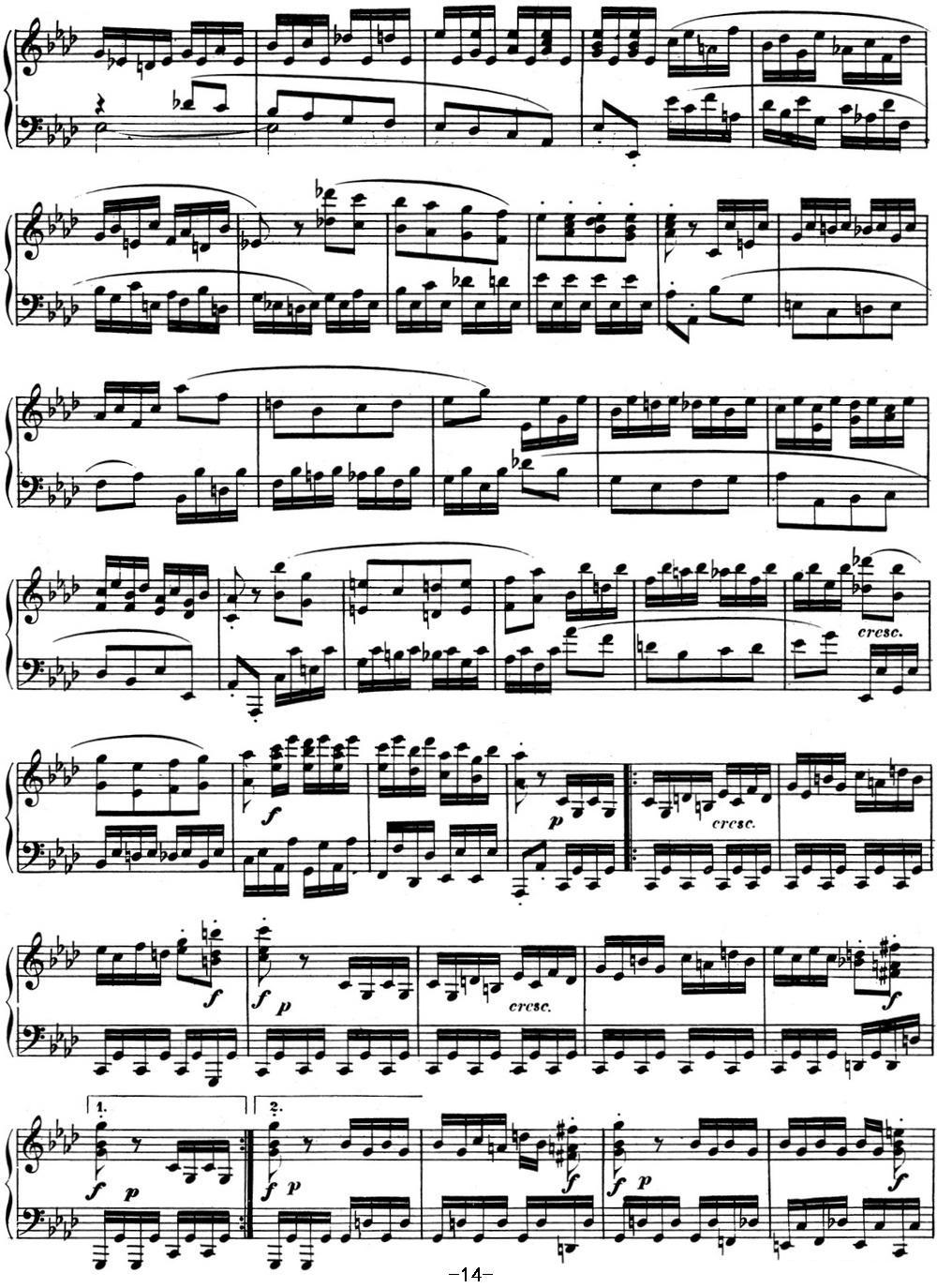 贝多芬钢琴奏鸣曲12 葬礼进行曲 降A大调 Op.26 A-flat major钢琴曲谱（图14）