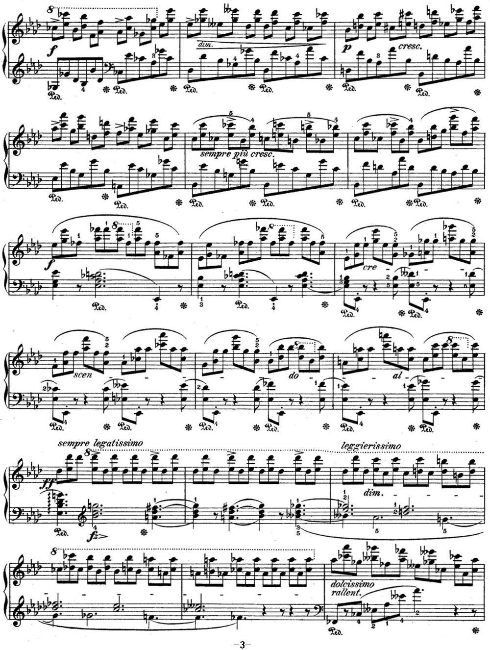 肖邦练习曲10 Op.10 No.10 降A大调 Ab major钢琴曲谱（图3）