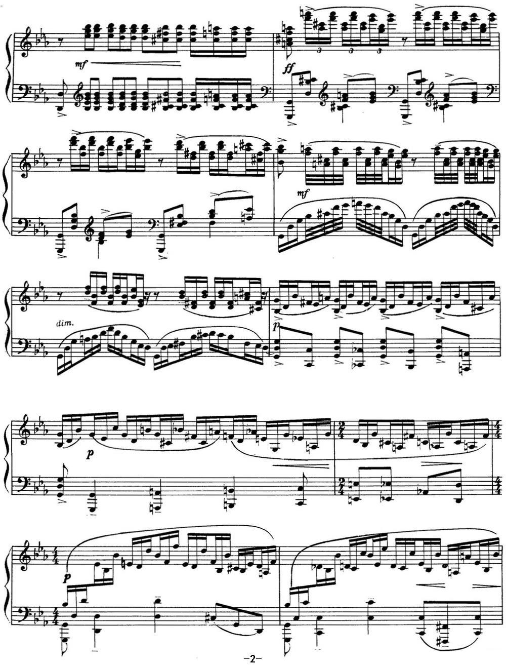 拉赫玛尼诺夫 音画练习曲9或10 Etudes tableaux Op.39 No.1钢琴曲谱（图2）