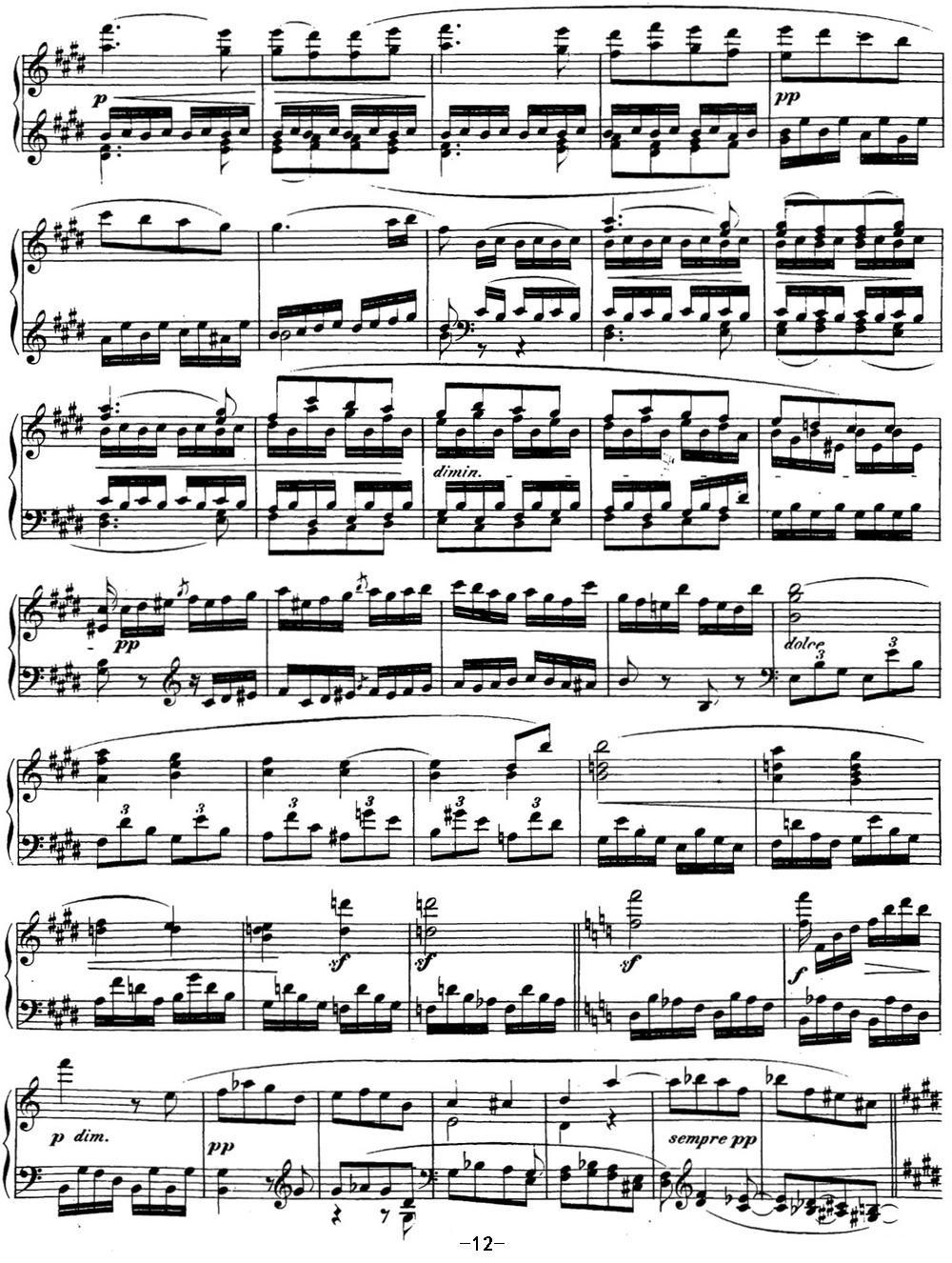 贝多芬钢琴奏鸣曲27 e小调 Op.90 E minor钢琴曲谱（图12）