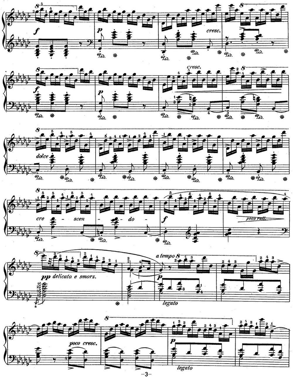 肖邦练习曲5 Op.10 No.5 黑键 降G大调 Gb major Black Key钢琴曲谱（图3）