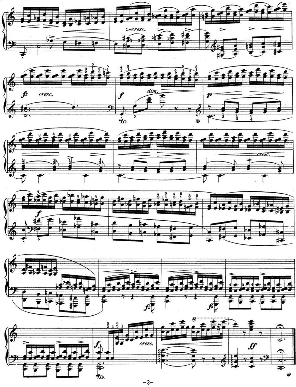 肖邦练习曲7 Op.10 No.7 C大调 C major钢琴曲谱（图3）