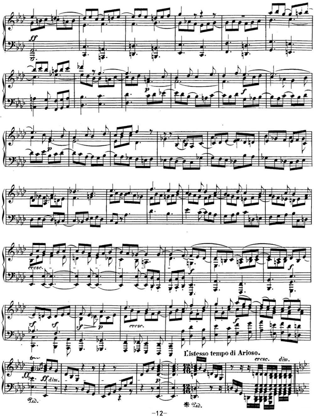 贝多芬钢琴奏鸣曲31 降A大调 Op.110 A-flat major钢琴曲谱（图12）