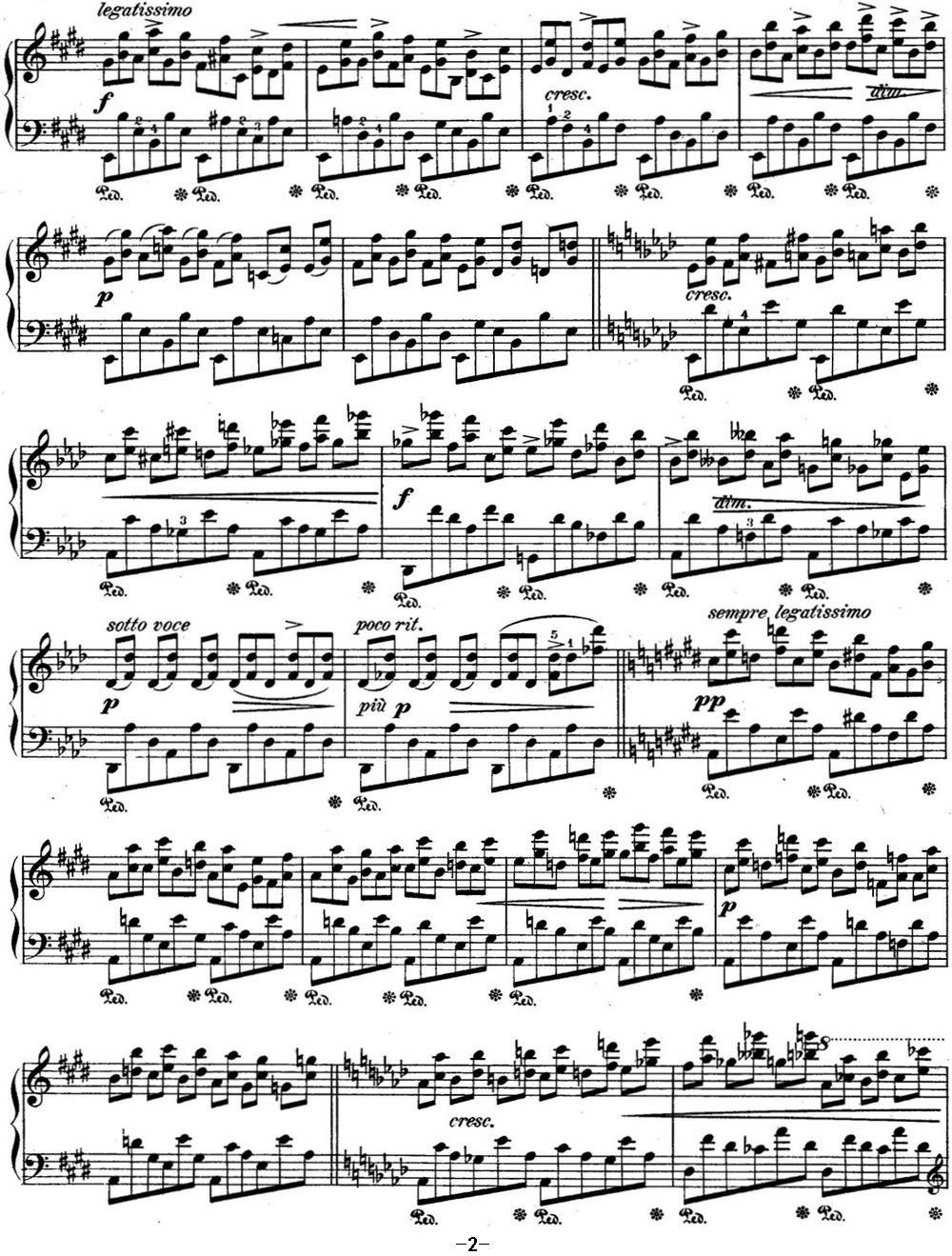 肖邦练习曲10 Op.10 No.10 降A大调 Ab major钢琴曲谱（图2）
