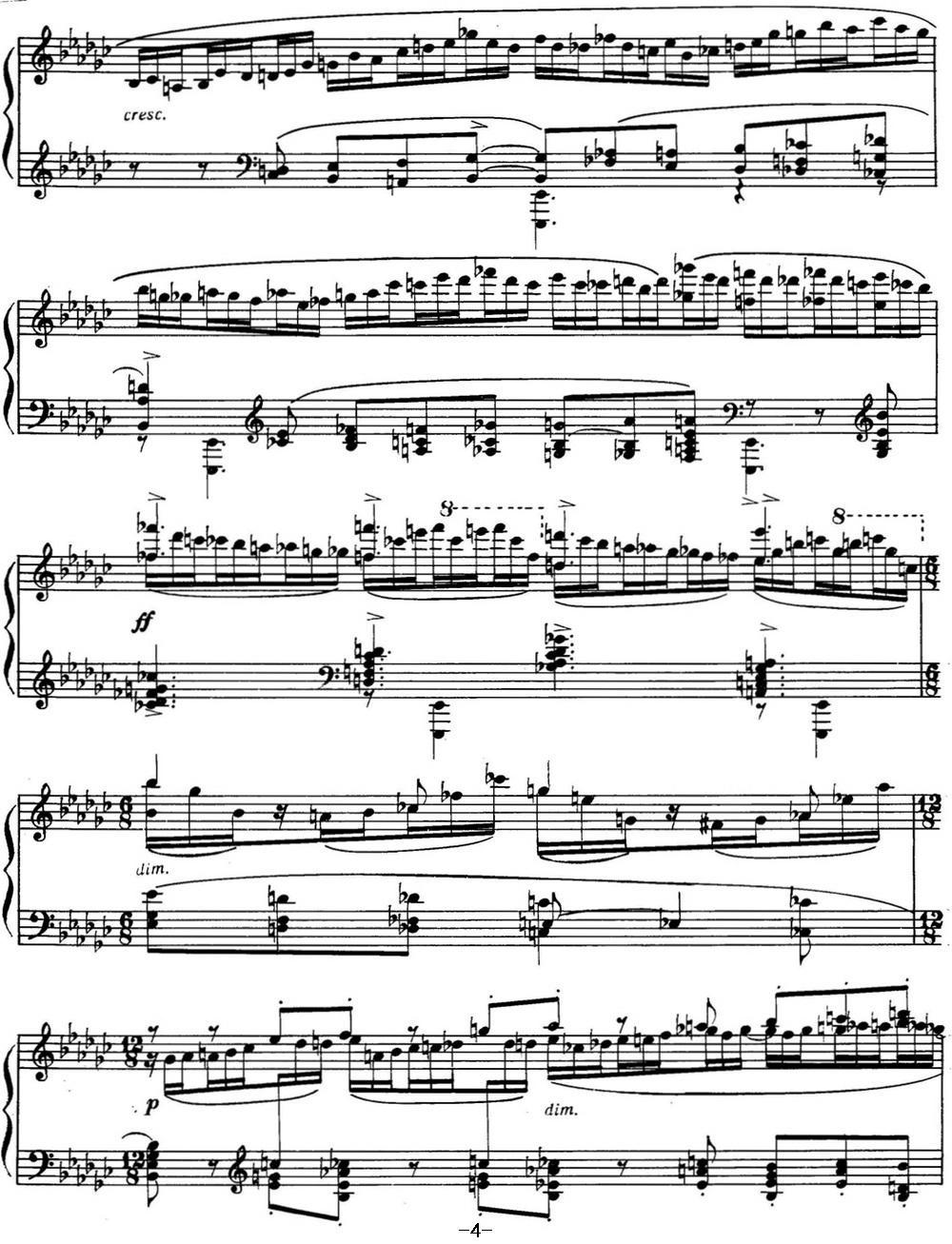 拉赫玛尼诺夫 音画练习曲5或6 Etudes tableaux Op.33 No.5钢琴曲谱（图4）