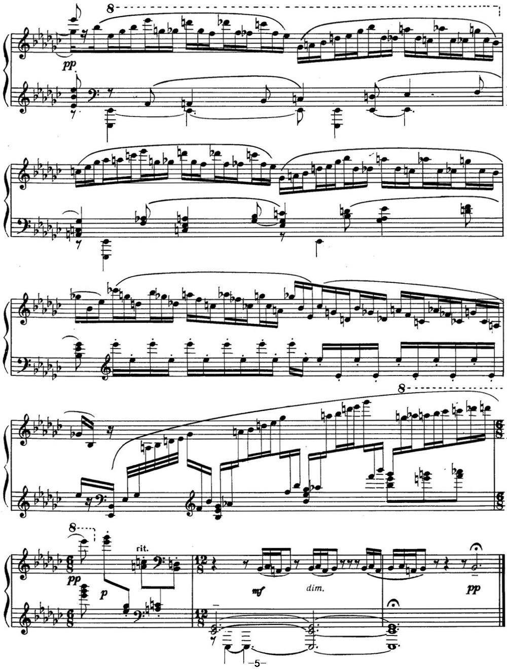 拉赫玛尼诺夫 音画练习曲5或6 Etudes tableaux Op.33 No.5钢琴曲谱（图5）