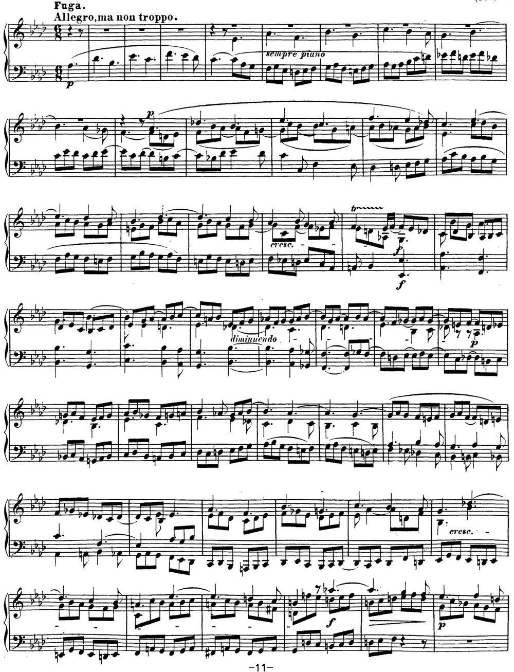 贝多芬钢琴奏鸣曲31 降A大调 Op.110 A-flat major钢琴曲谱（图11）