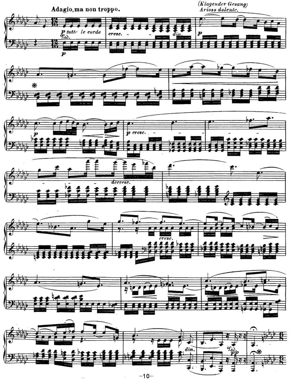 贝多芬钢琴奏鸣曲31 降A大调 Op.110 A-flat major钢琴曲谱（图10）
