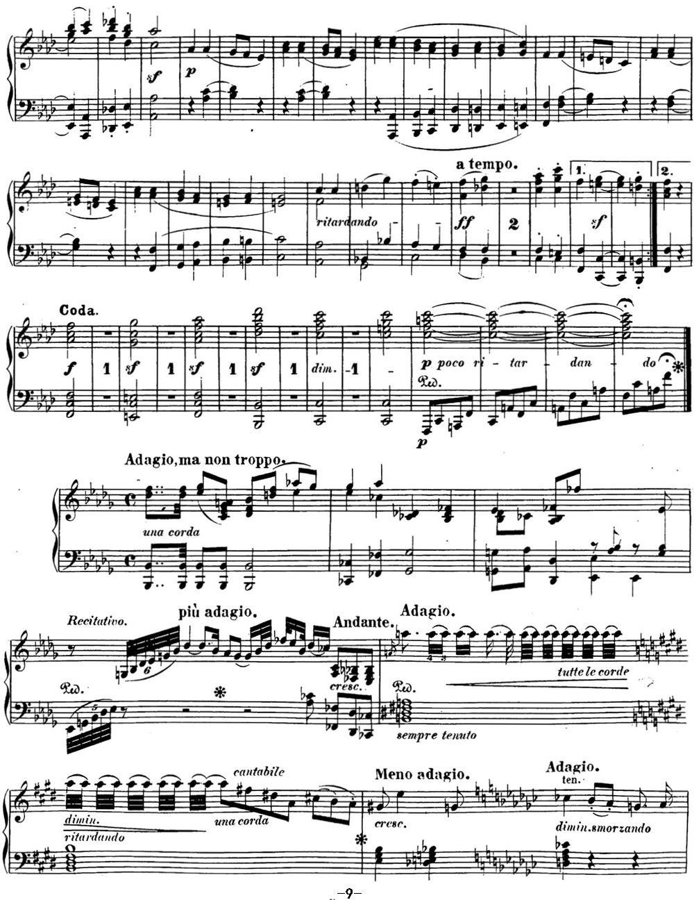 贝多芬钢琴奏鸣曲31 降A大调 Op.110 A-flat major钢琴曲谱（图9）