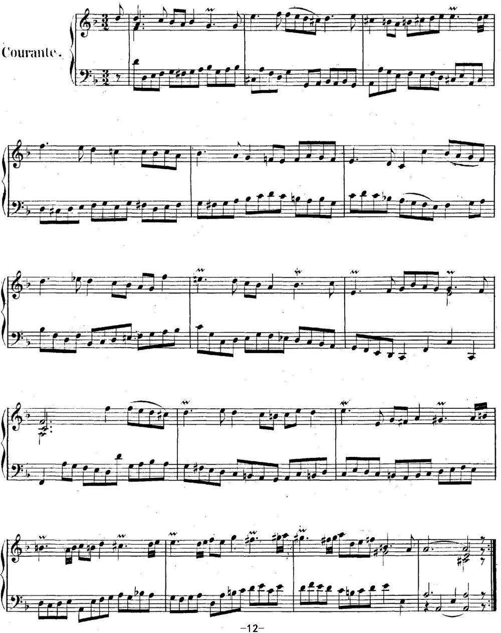英国组曲No.6 巴赫 d小调 6th Suite BWV 811钢琴曲谱（图12）