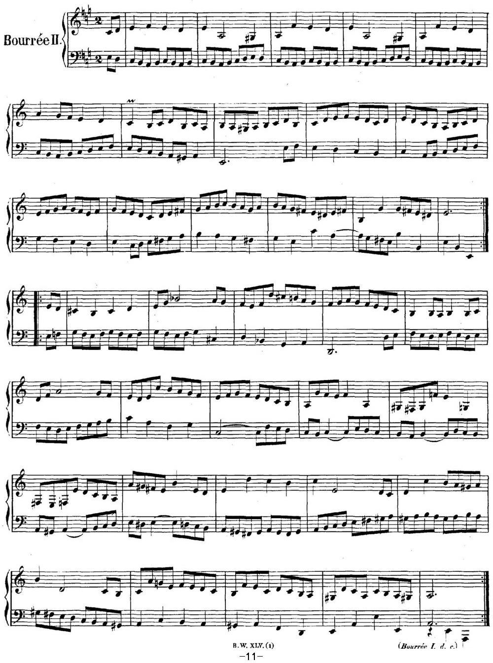 英国组曲No.1 巴赫 A大调 1st Suite BWV 806钢琴曲谱（图11）