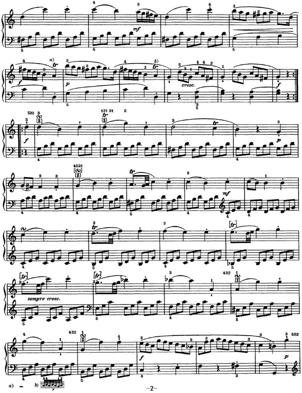 海顿 钢琴奏鸣曲 Hob XVI 3 Divertimento C major钢琴曲谱（图2）