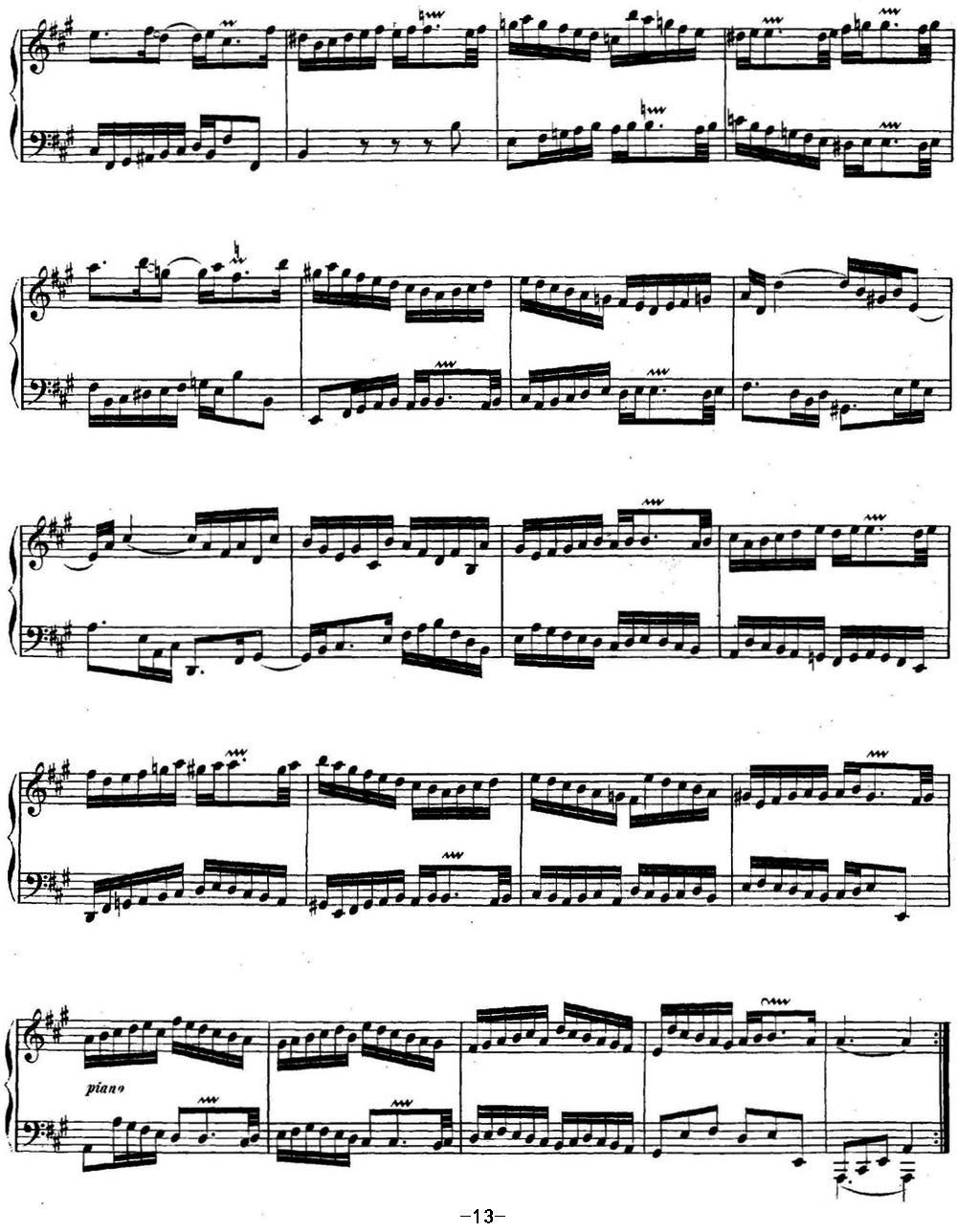 英国组曲No.1 巴赫 A大调 1st Suite BWV 806钢琴曲谱（图13）