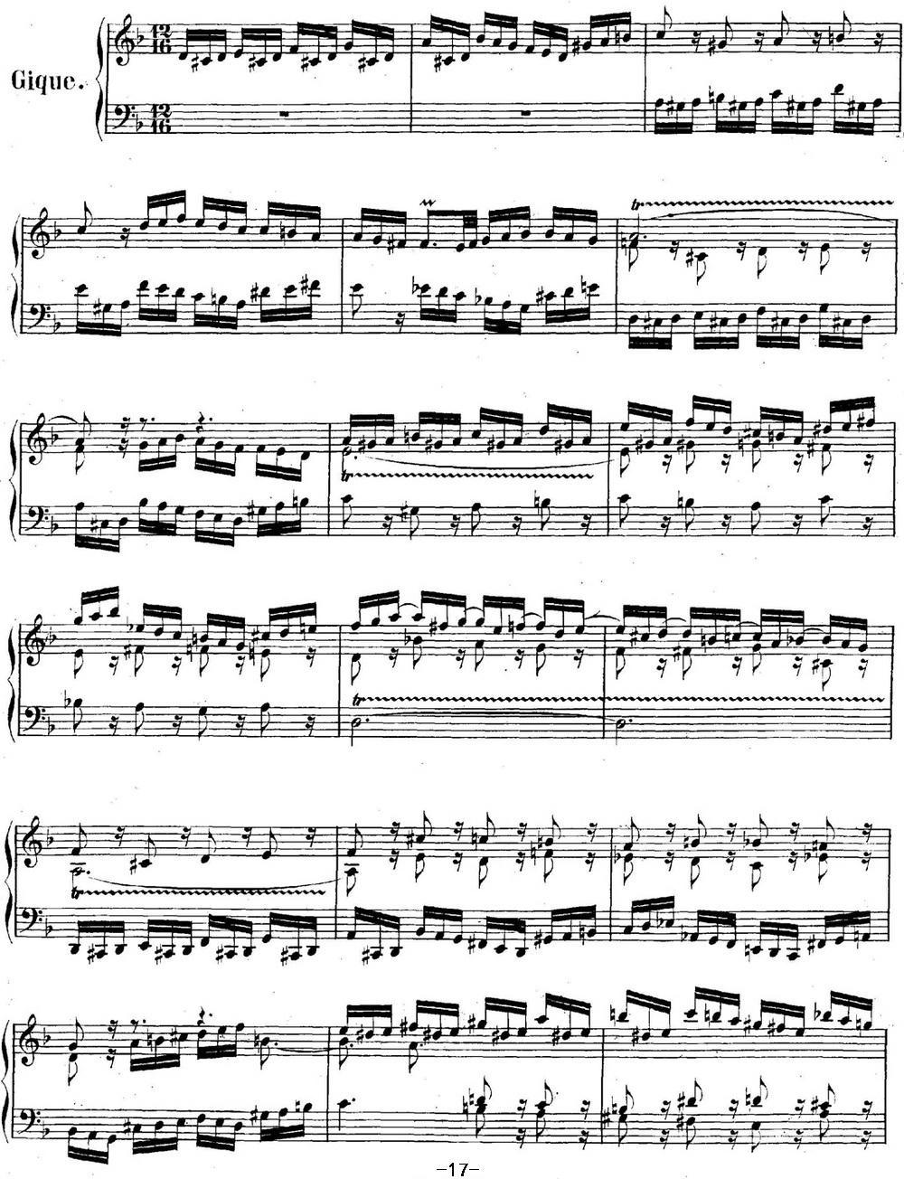 英国组曲No.6 巴赫 d小调 6th Suite BWV 811钢琴曲谱（图17）