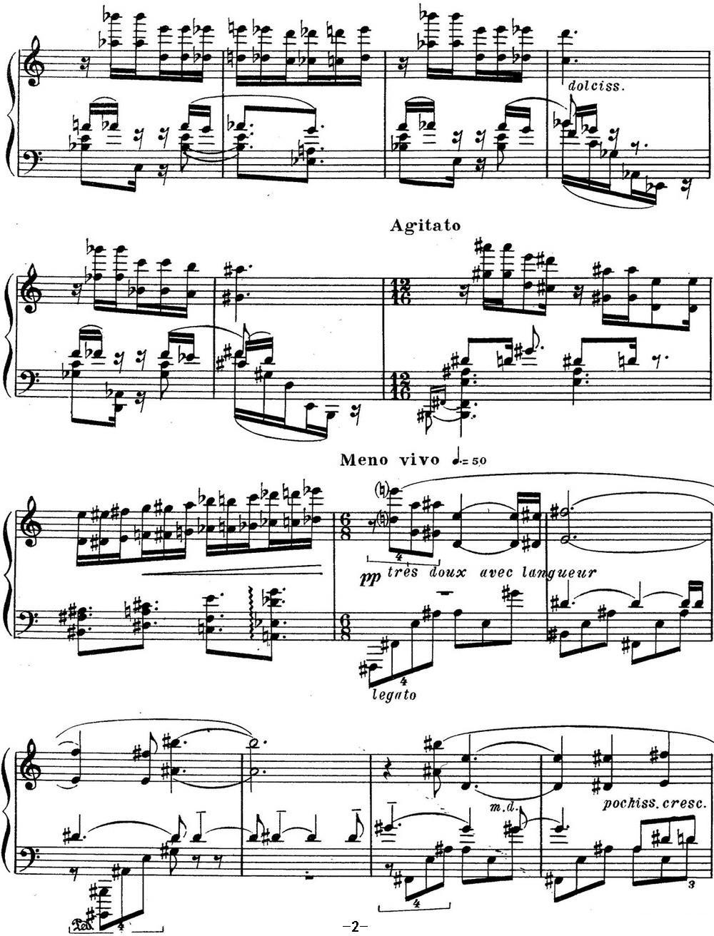 斯克里亚宾 钢琴练习曲 Op.65 No.1钢琴曲谱（图2）