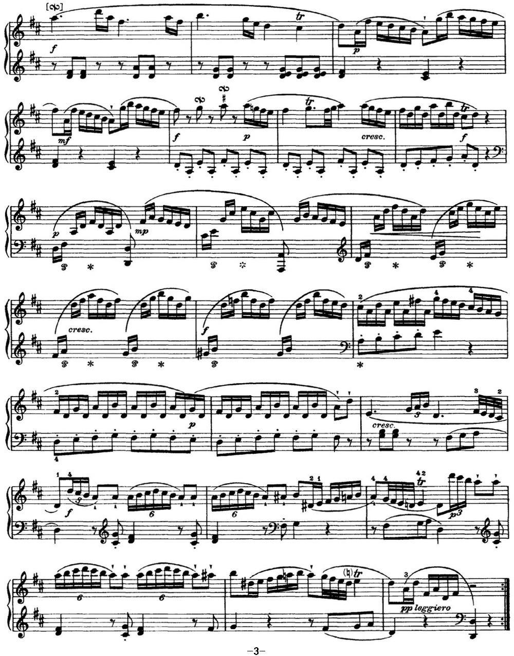 海顿 钢琴奏鸣曲 Hob XVI 4 Divertimento D major钢琴曲谱（图3）