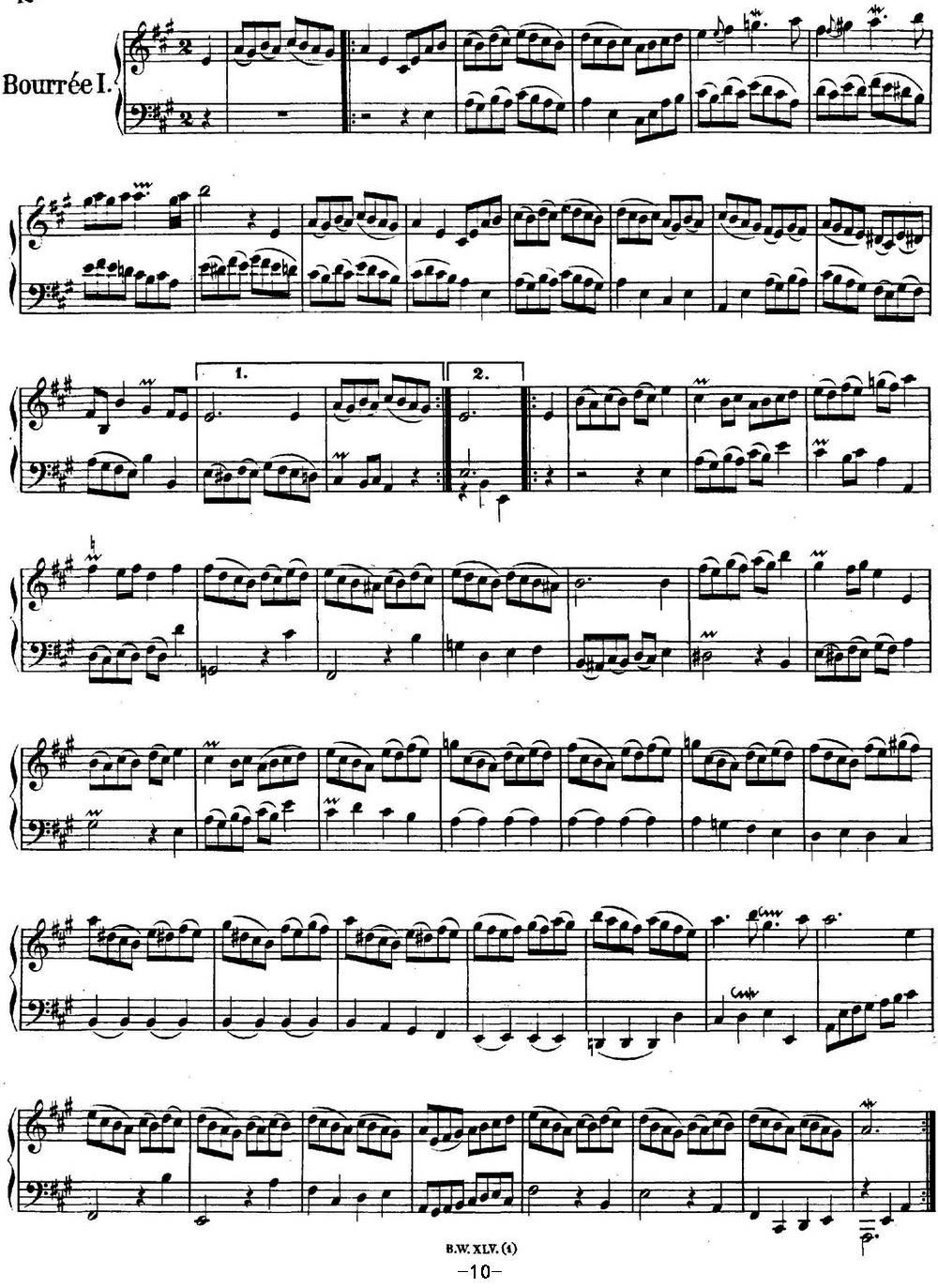 英国组曲No.1 巴赫 A大调 1st Suite BWV 806钢琴曲谱（图10）