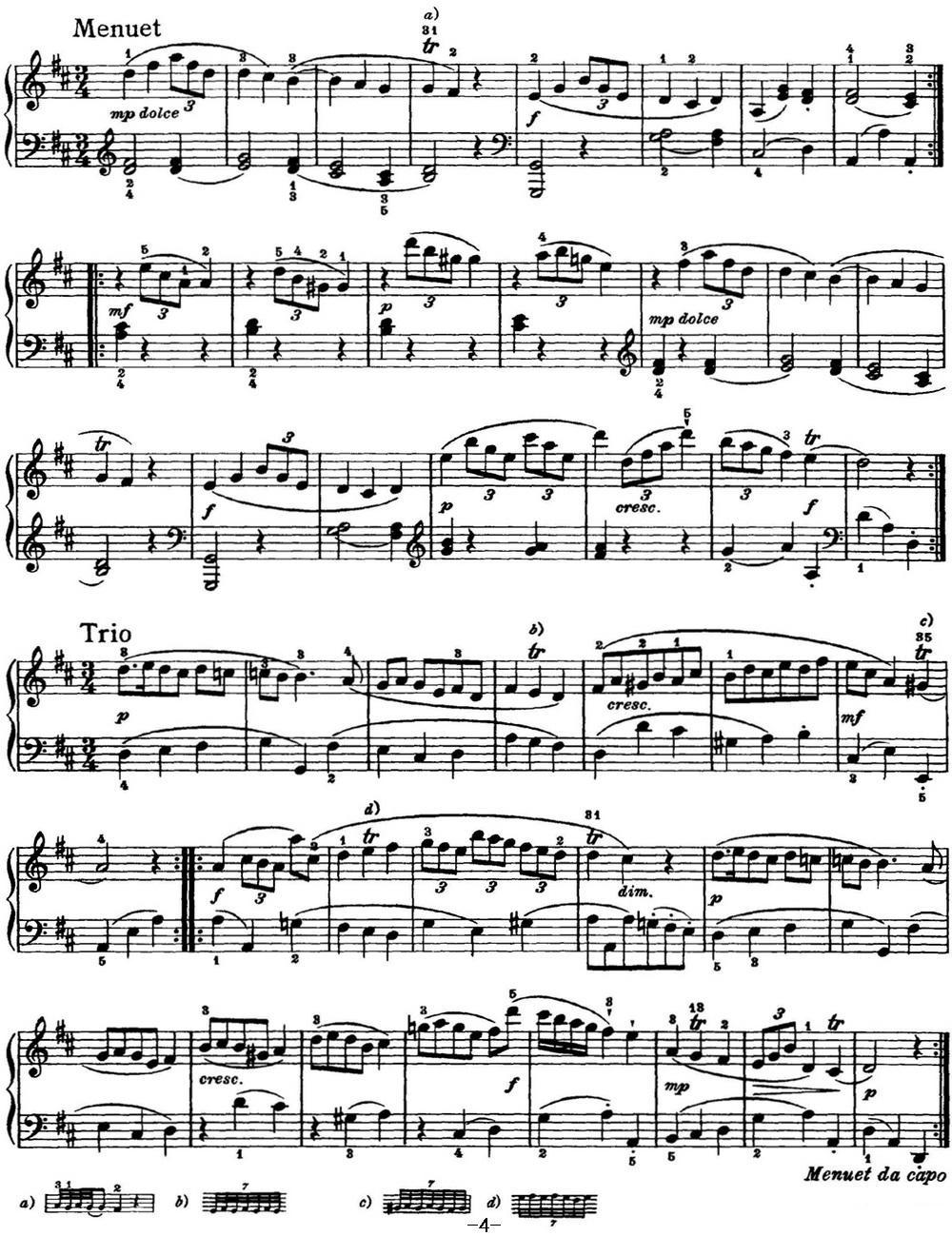海顿 钢琴奏鸣曲 Hob XVI 4 Divertimento D major钢琴曲谱（图4）