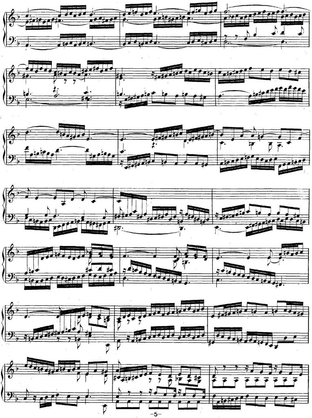 英国组曲No.6 巴赫 d小调 6th Suite BWV 811钢琴曲谱（图5）