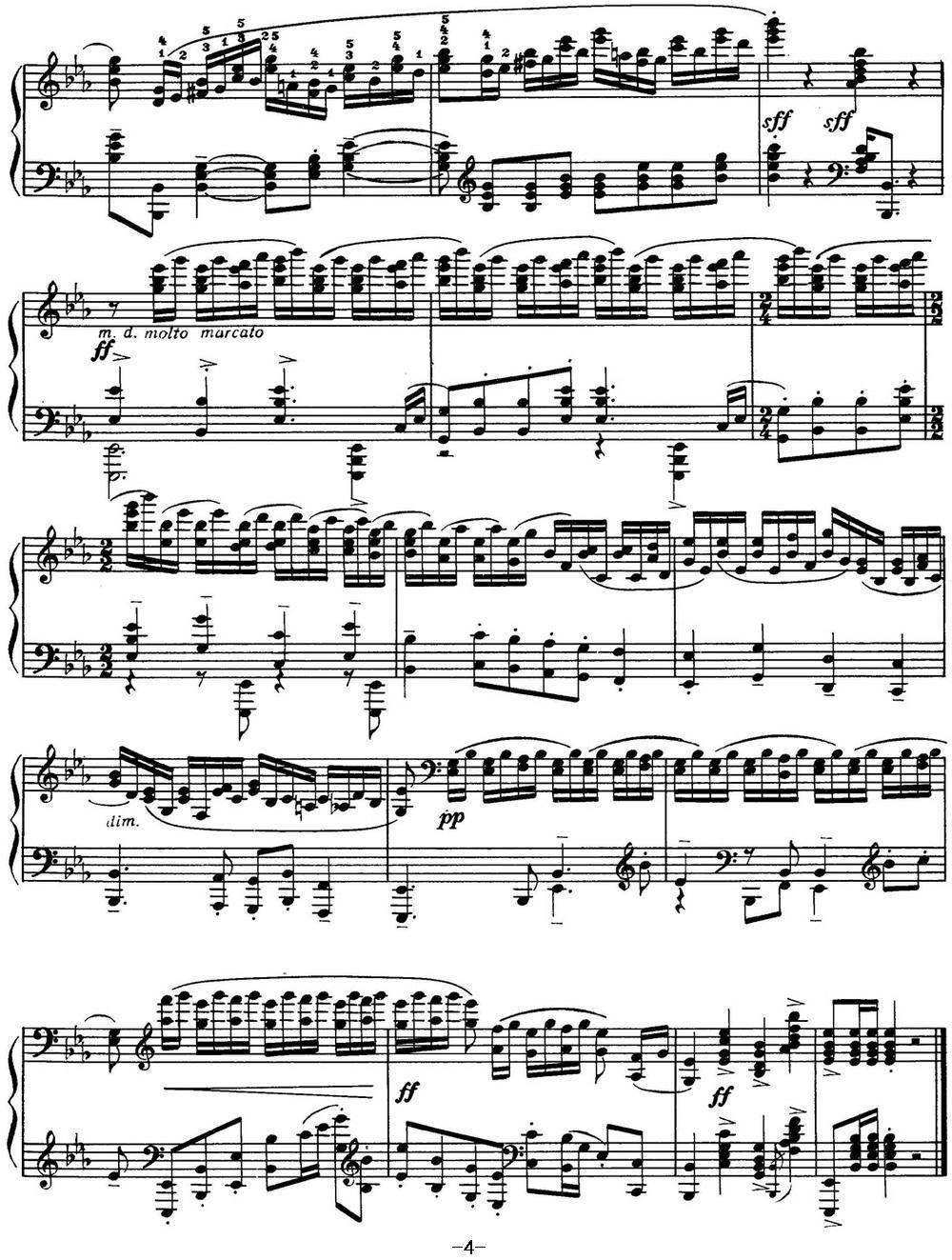 拉赫玛尼诺夫 音画练习曲6或7 Etudes tableaux Op.33 No.6钢琴曲谱（图4）