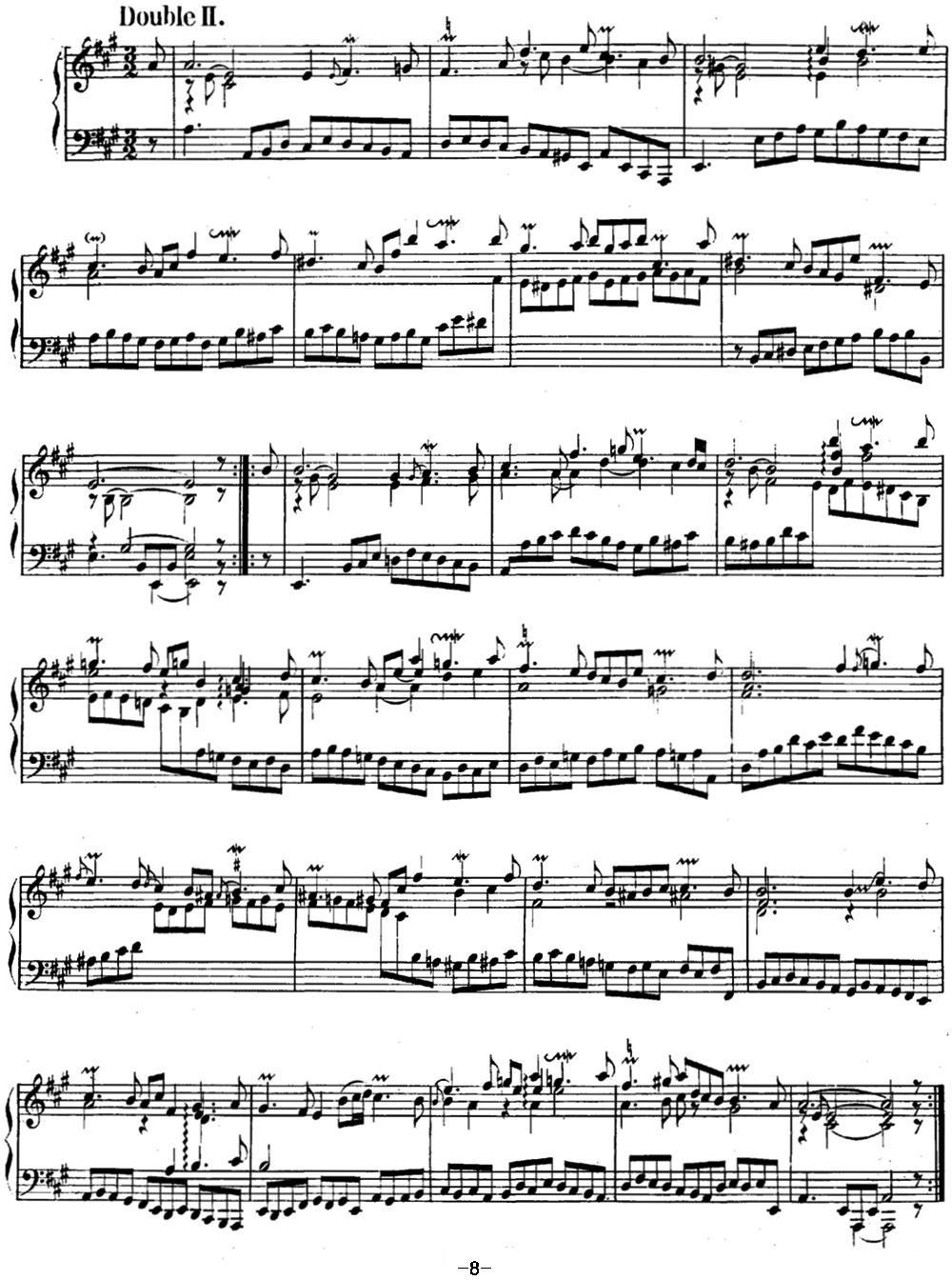 英国组曲No.1 巴赫 A大调 1st Suite BWV 806钢琴曲谱（图8）