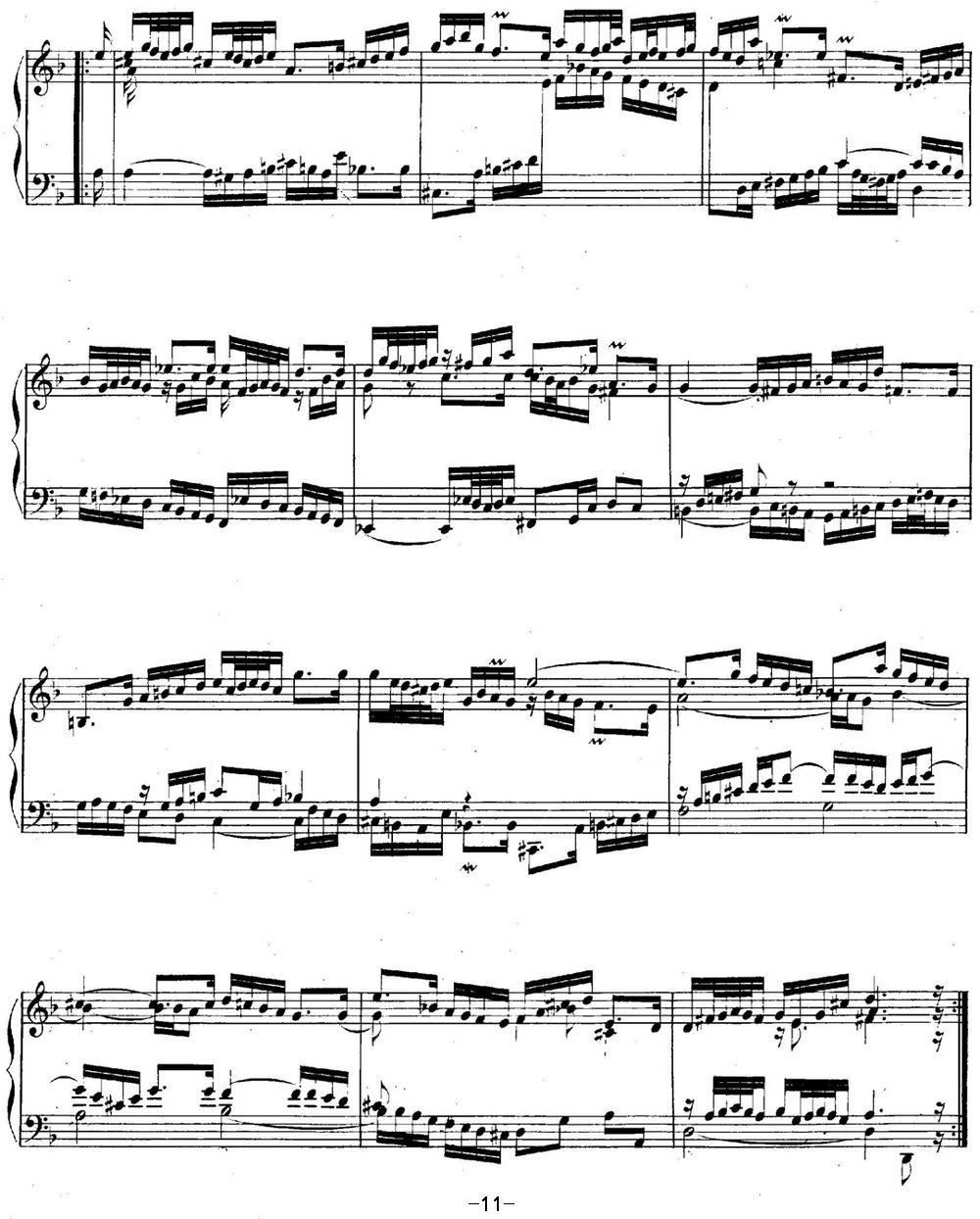 英国组曲No.6 巴赫 d小调 6th Suite BWV 811钢琴曲谱（图11）