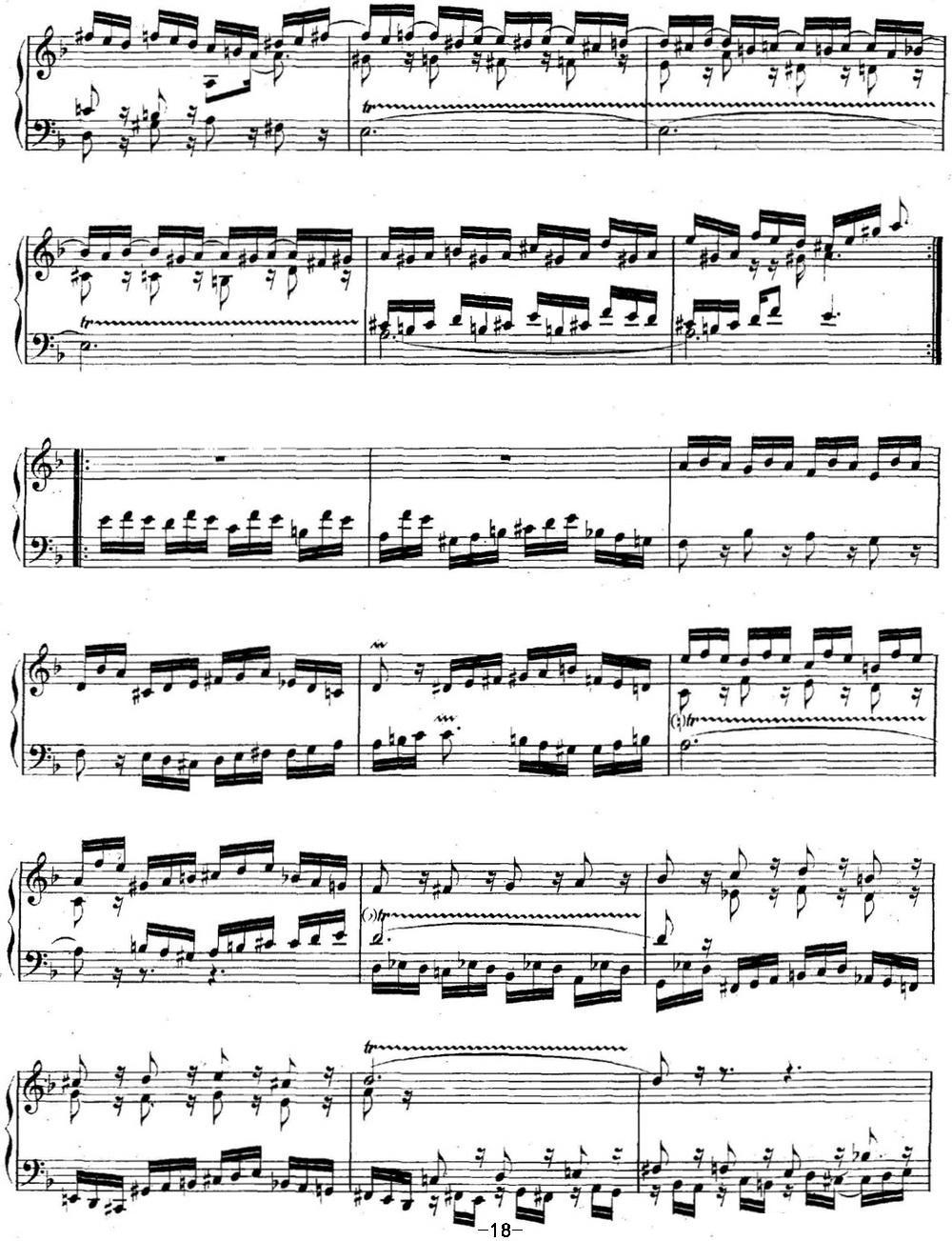 英国组曲No.6 巴赫 d小调 6th Suite BWV 811钢琴曲谱（图18）