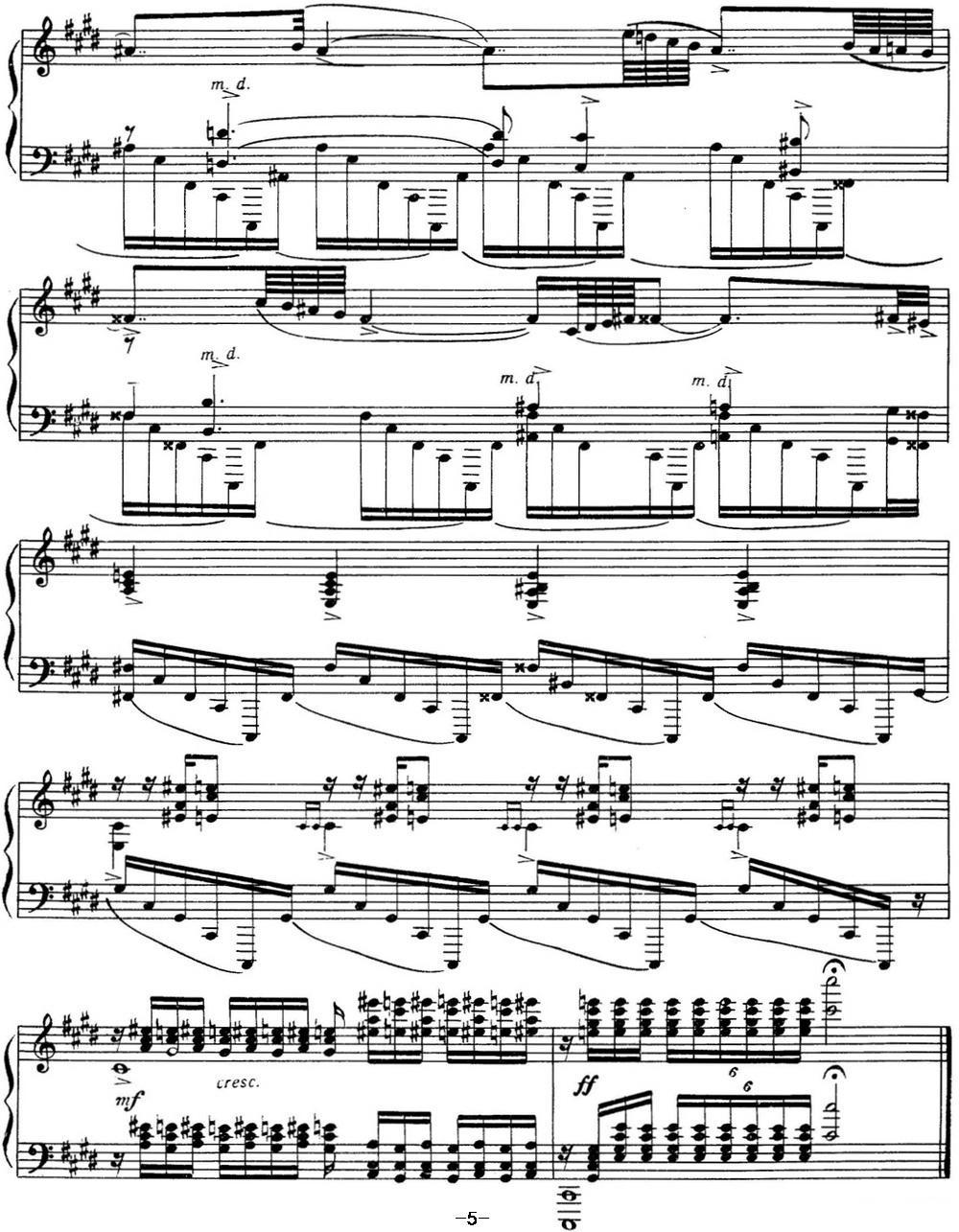 拉赫玛尼诺夫 音画练习曲8或9 Etudes tableaux Op.33 No.8钢琴曲谱（图5）
