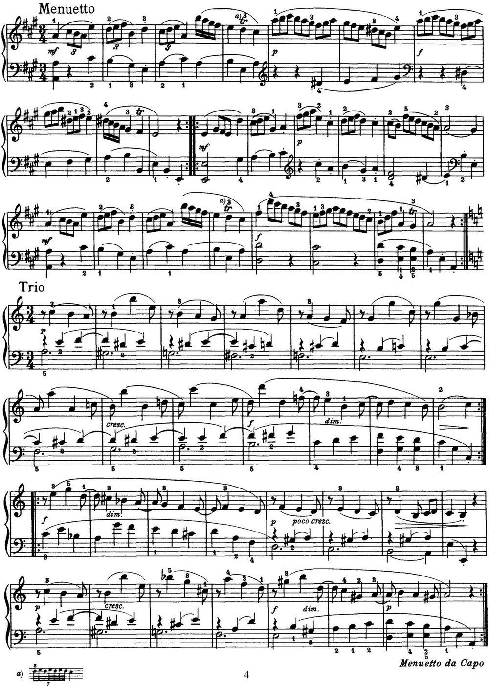 海顿 钢琴奏鸣曲 Hob XVI 12 Divertimento A major钢琴曲谱（图4）
