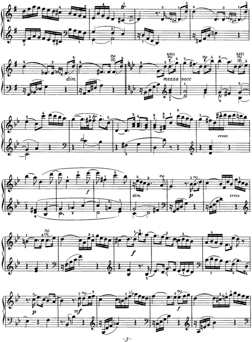 海顿 钢琴奏鸣曲 Hob XVI 44 in G minor钢琴曲谱（图7）