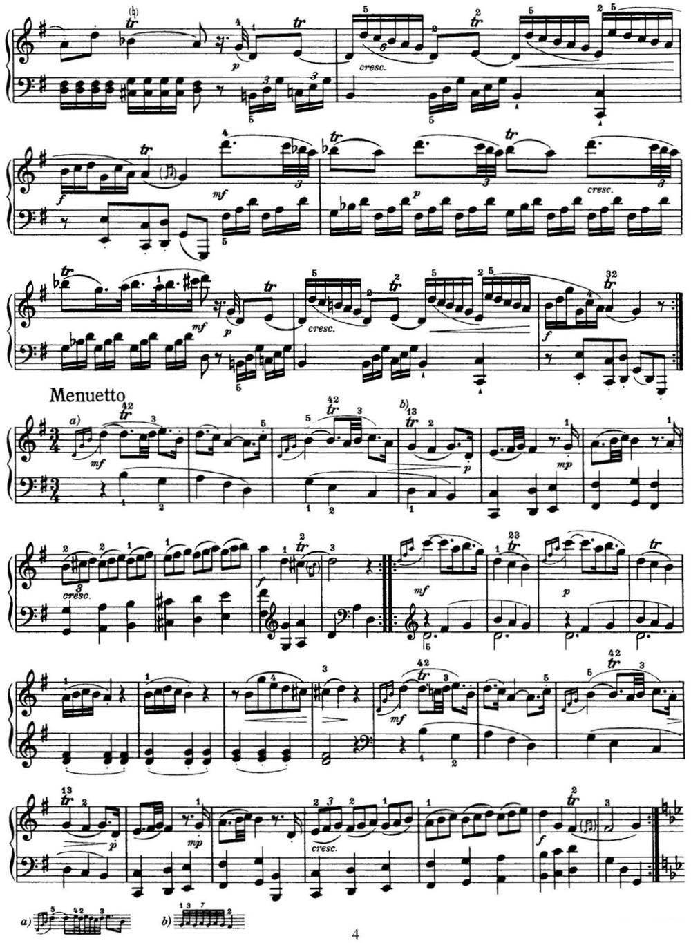 海顿 钢琴奏鸣曲 Hob XVI 6 Partita G major钢琴曲谱（图4）