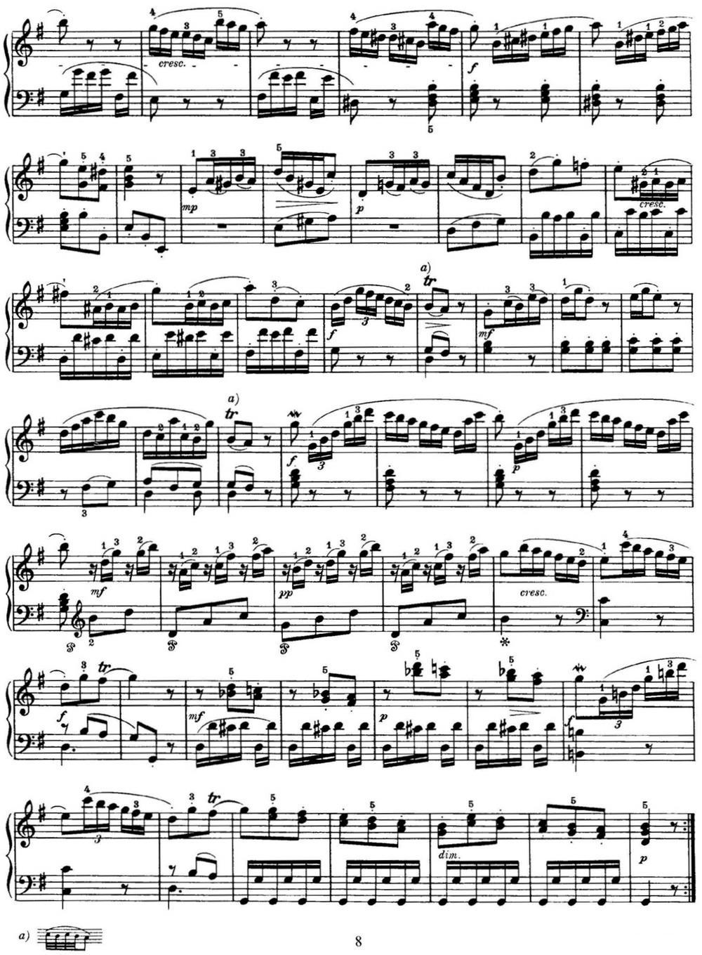 海顿 钢琴奏鸣曲 Hob XVI 6 Partita G major钢琴曲谱（图8）