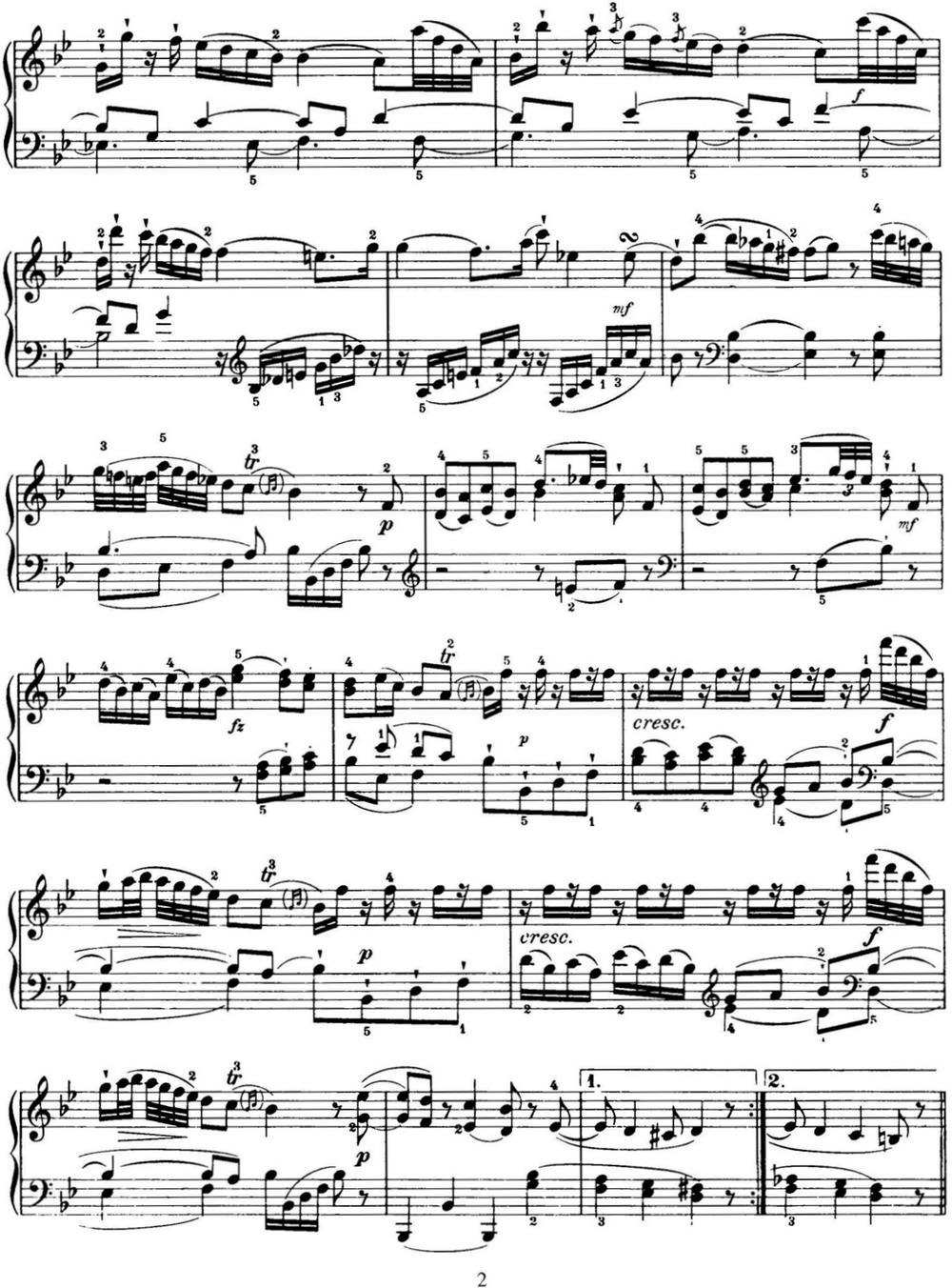 海顿 钢琴奏鸣曲 Hob XVI 44 in G minor钢琴曲谱（图2）