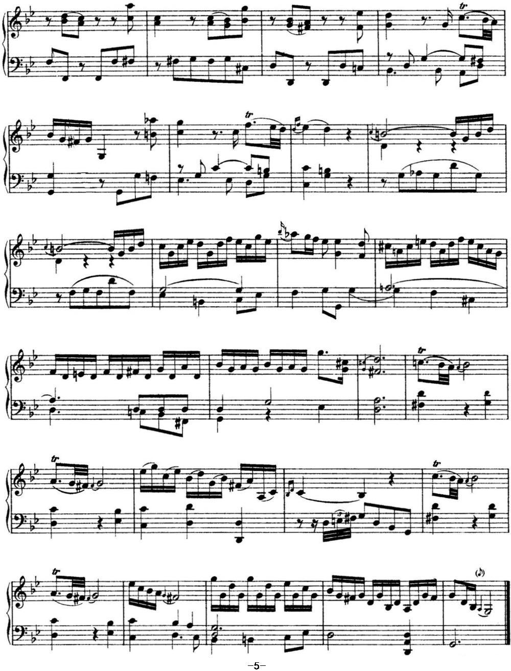 海顿 钢琴奏鸣曲 Hob XVI 17 in B-flat major钢琴曲谱（图5）