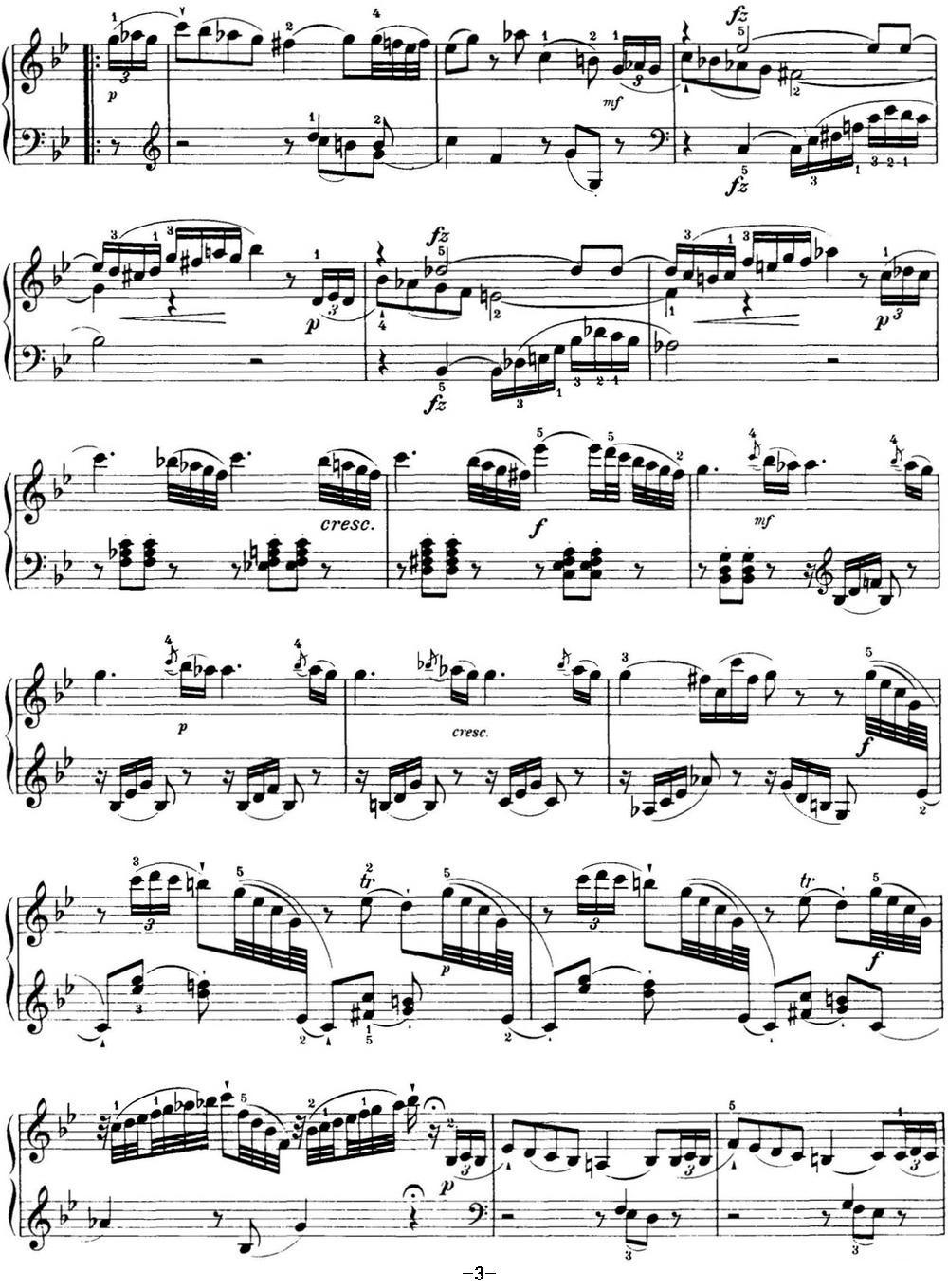 海顿 钢琴奏鸣曲 Hob XVI 44 in G minor钢琴曲谱（图3）