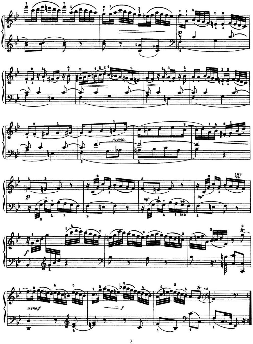 海顿 钢琴奏鸣曲 Hob XVI 18 in B-flat major钢琴曲谱（图2）