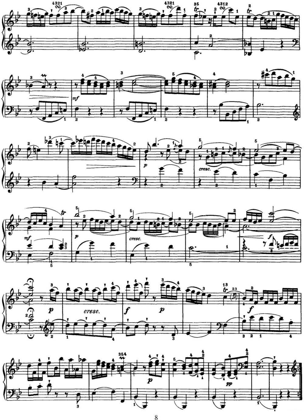 海顿 钢琴奏鸣曲 Hob XVI 18 in B-flat major钢琴曲谱（图8）