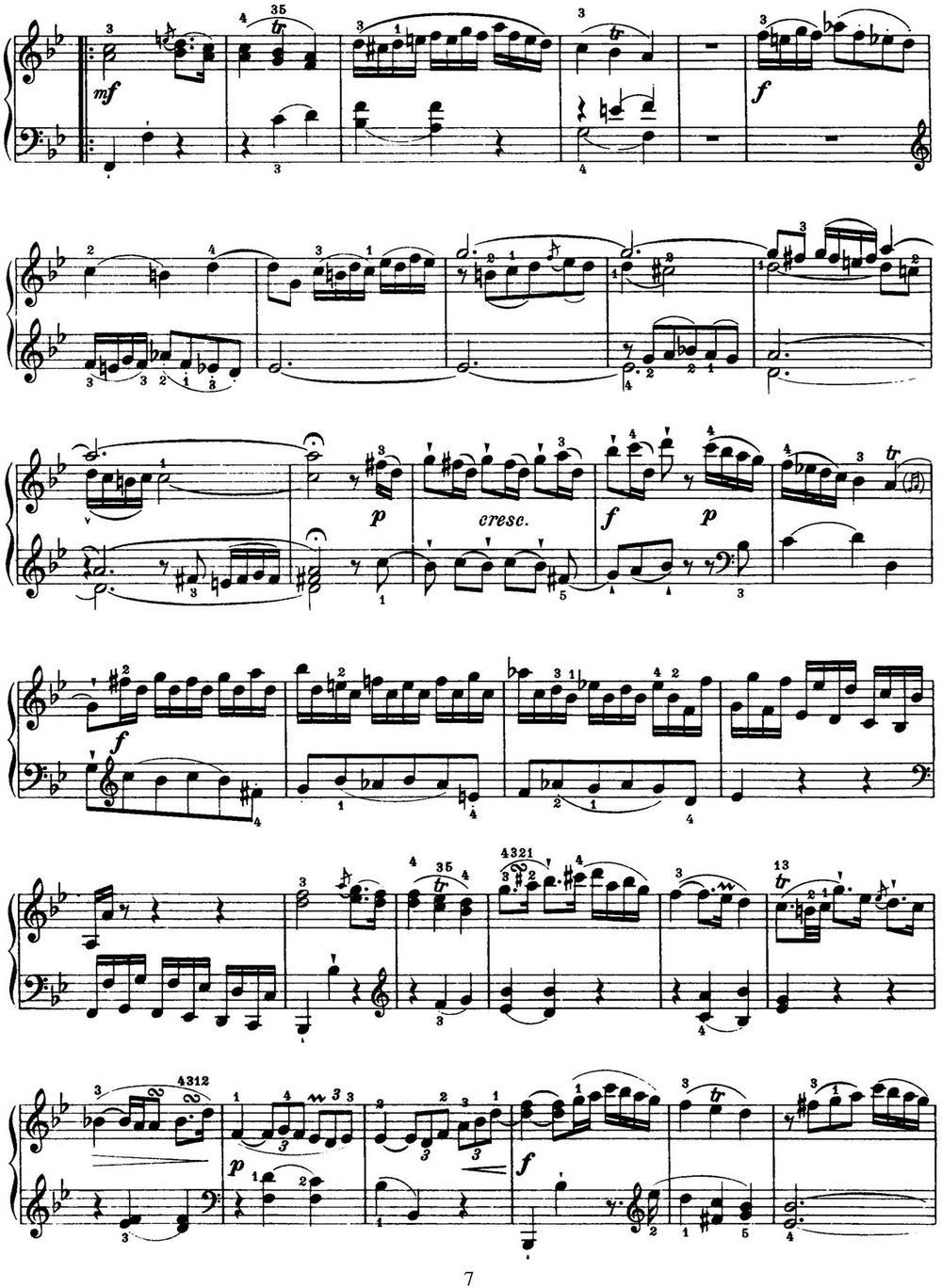 海顿 钢琴奏鸣曲 Hob XVI 18 in B-flat major钢琴曲谱（图7）