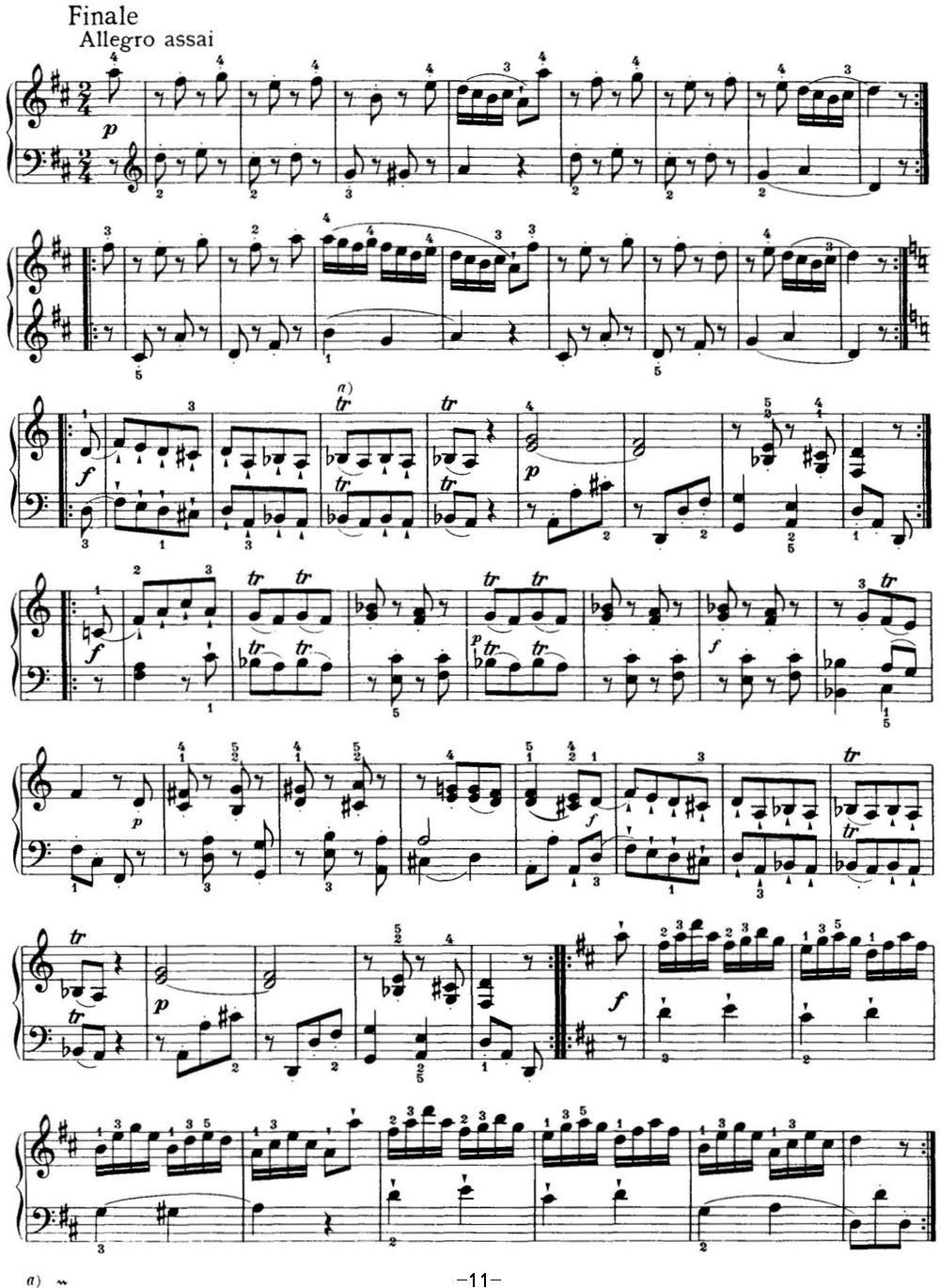 海顿 钢琴奏鸣曲 Hob XVI 19 Divertimento D major钢琴曲谱（图11）