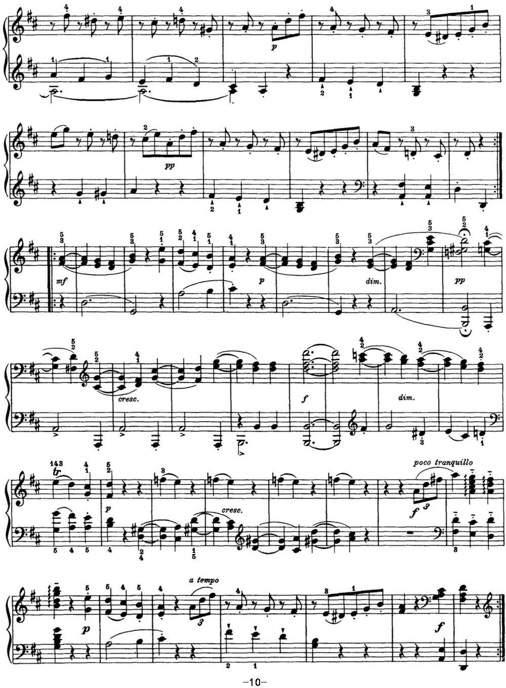 海顿 钢琴奏鸣曲 Hob XVI 24 in D major钢琴曲谱（图10）