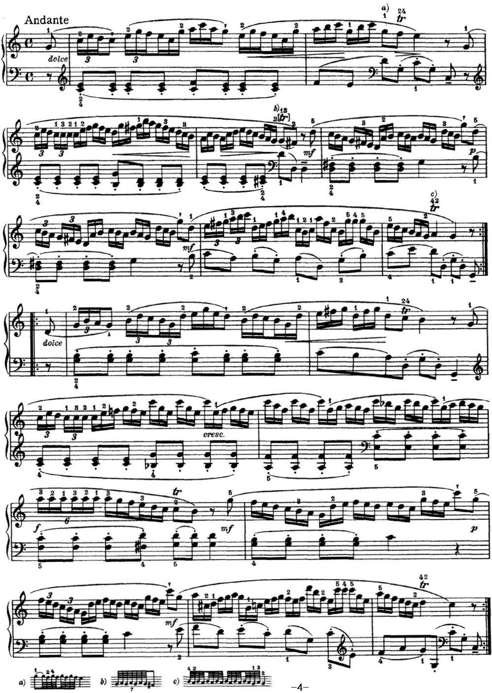 海顿 钢琴奏鸣曲 Hob XVI 1 Divertimento C major钢琴曲谱（图4）
