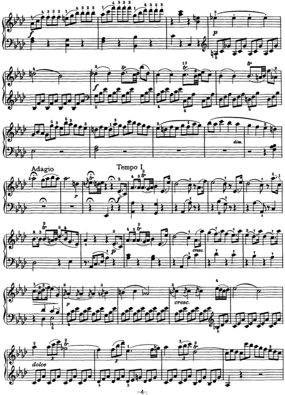 海顿 钢琴奏鸣曲 Hob XVI 43 in A-flat major钢琴曲谱（图4）