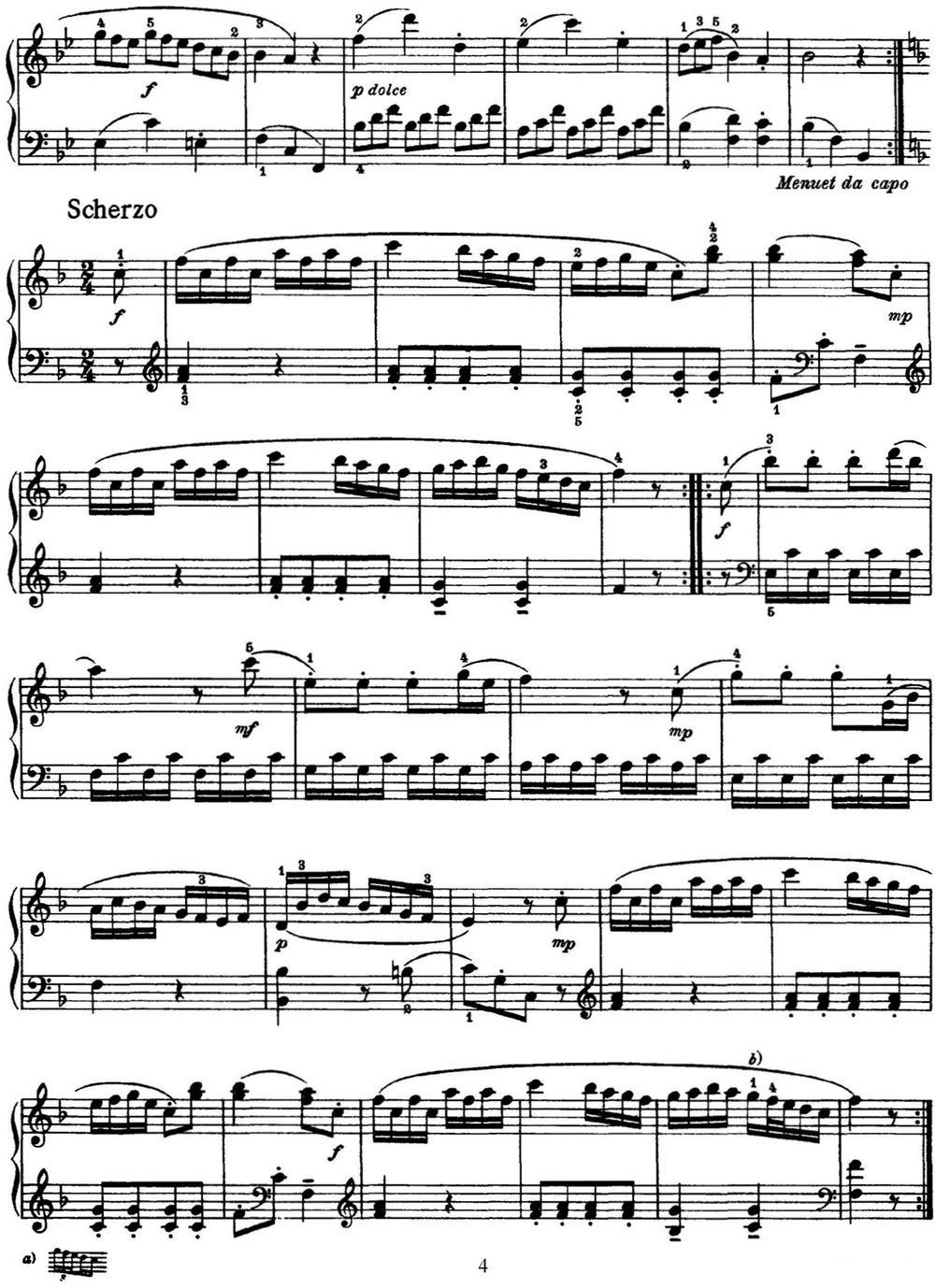 海顿 钢琴奏鸣曲 Hob XVI 9 Divertimento F major钢琴曲谱（图4）