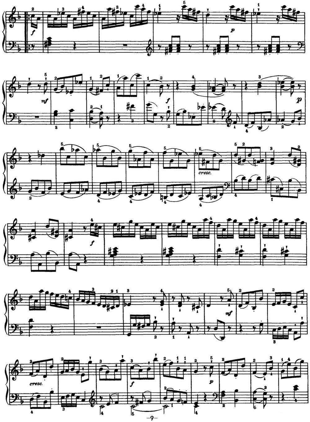 海顿 钢琴奏鸣曲 Hob XVI 23 in F major钢琴曲谱（图9）