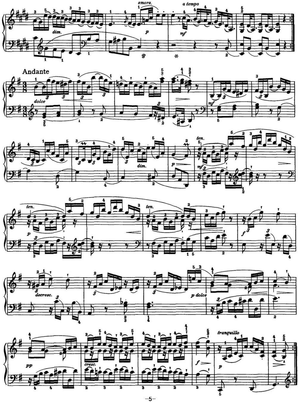海顿 钢琴奏鸣曲 Hob XVI 22 in E major钢琴曲谱（图5）
