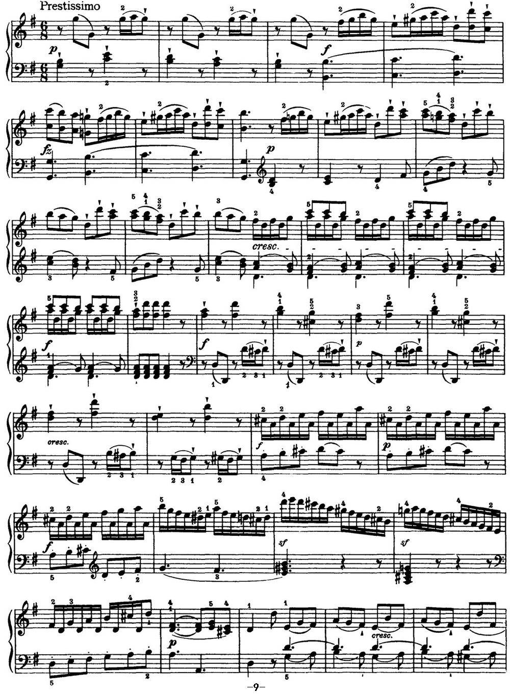 海顿 钢琴奏鸣曲 Hob XVI 39 in G major钢琴曲谱（图9）