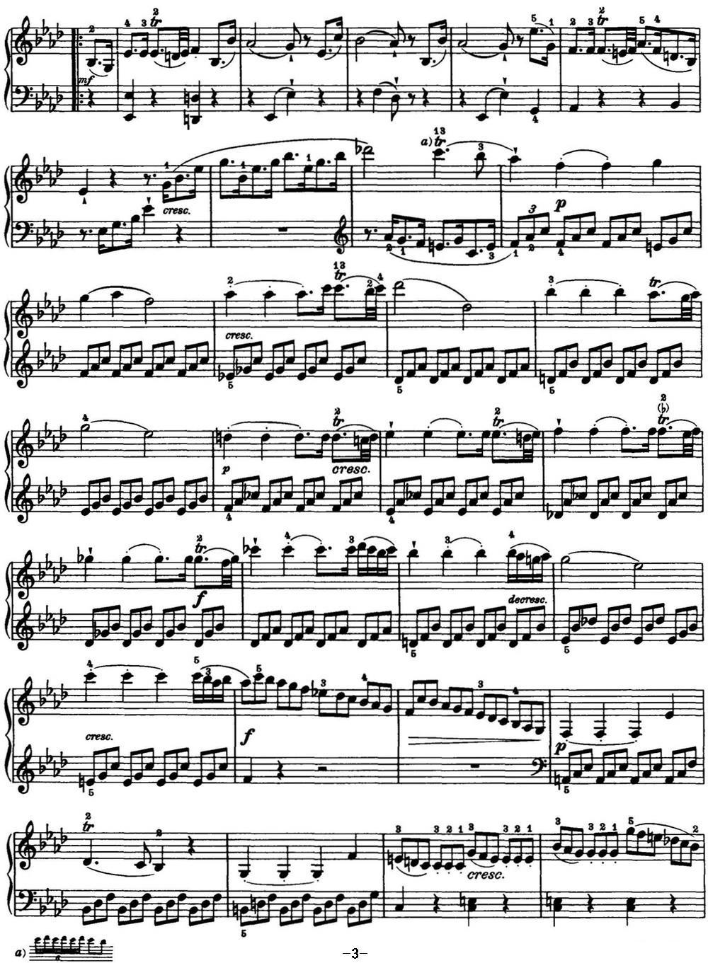 海顿 钢琴奏鸣曲 Hob XVI 43 in A-flat major钢琴曲谱（图3）