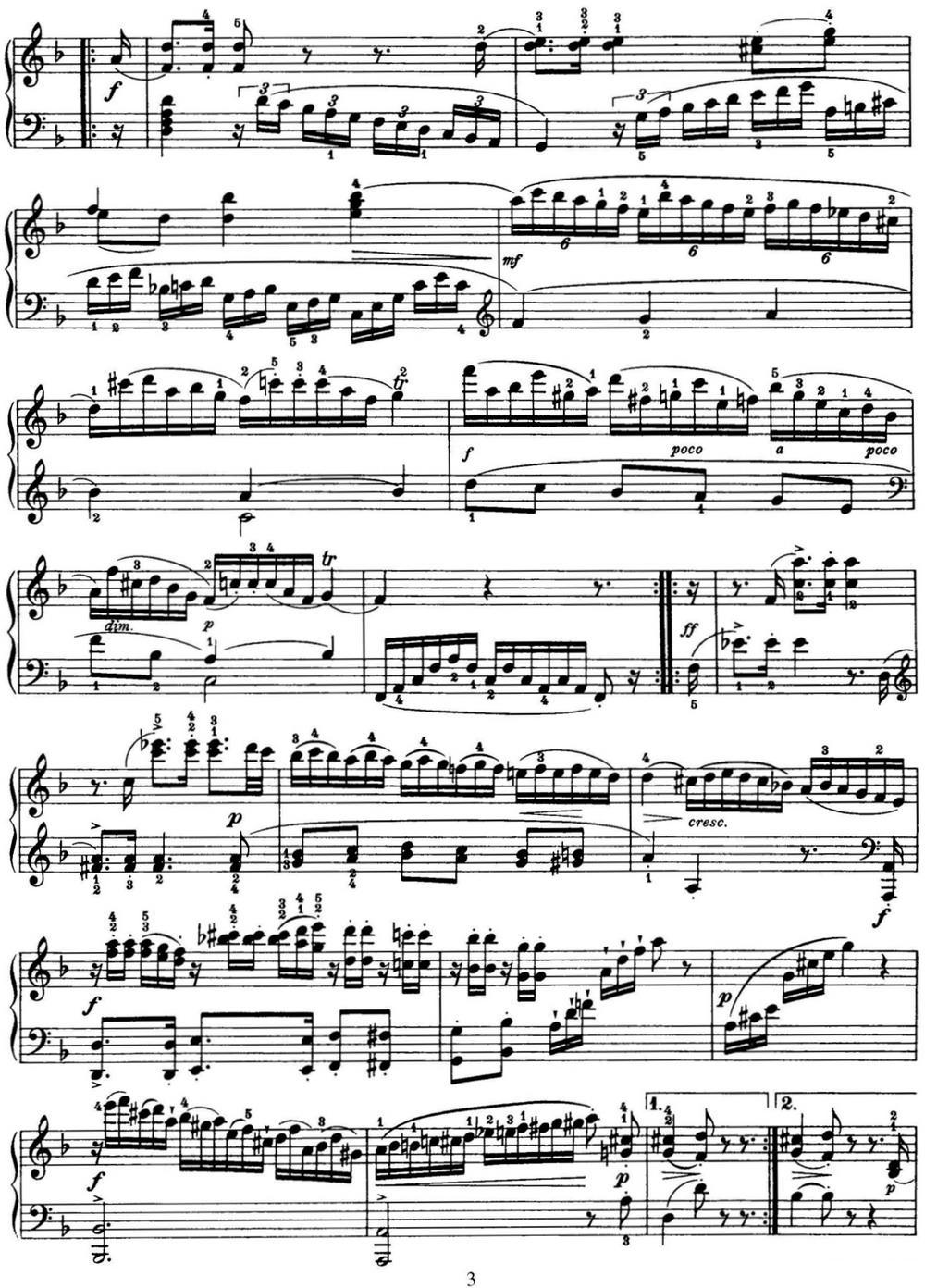 海顿 钢琴奏鸣曲 Hob XVI 42 in D major钢琴曲谱（图3）